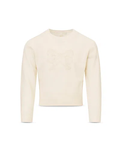 Loveshackfancy Girls' Zolee Tween Wool & Cashmere Bow Sweater - Little Kid, Big Kid In Neutral