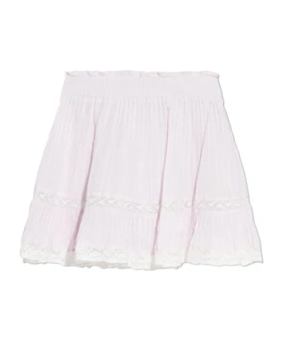 Loveshackfancy Gloriana Lace Mini Skirt In Pink