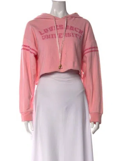Pre-owned Loveshackfancy Graphic Print Crew Neck Sweater In Pink