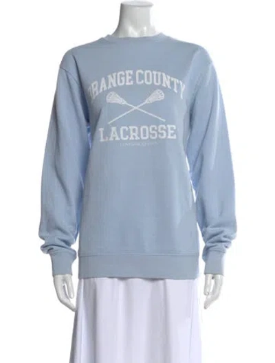 Pre-owned Loveshackfancy Graphic Print Crew Neck Sweatshirt In Blue