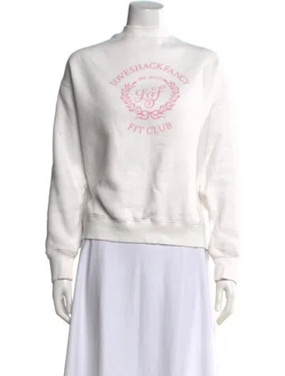 Pre-owned Loveshackfancy Graphic Print Crew Neck Sweatshirt In Neutrals