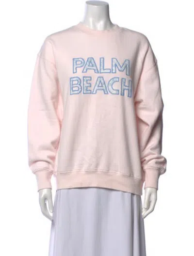 Pre-owned Loveshackfancy Graphic Print Crew Neck Sweatshirt In Pink