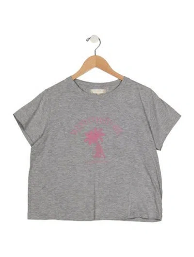Pre-owned Loveshackfancy Graphic Print Crew Neck T-shirt In Grey