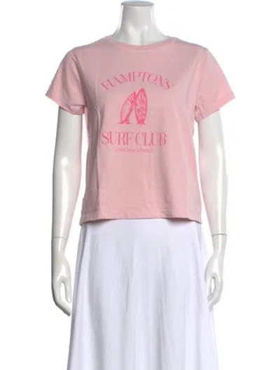Pre-owned Loveshackfancy Graphic Print Crew Neck T-shirt W/ Tags In Pink