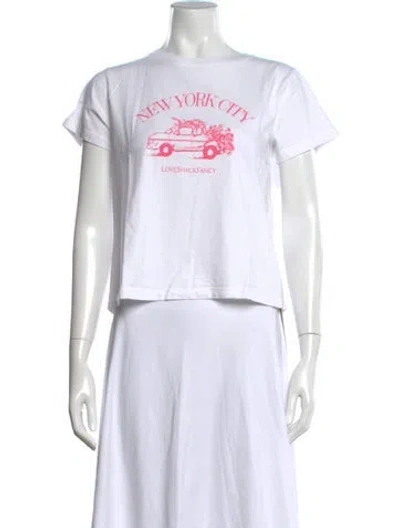 Pre-owned Loveshackfancy Graphic Print Crew Neck T-shirt W/ Tags In Purple