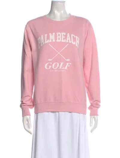 Pre-owned Loveshackfancy Graphic Print Scoop Neck Sweater In Pink