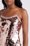 Loveshackfancy Grecia Sequin Minidress In Rose Gold