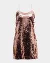 Loveshackfancy Grecia Sequin Minidress In Rose Gold