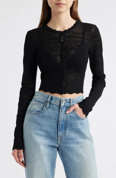 Loveshackfancy Gretta Semisheer Jacquard Cardigan
