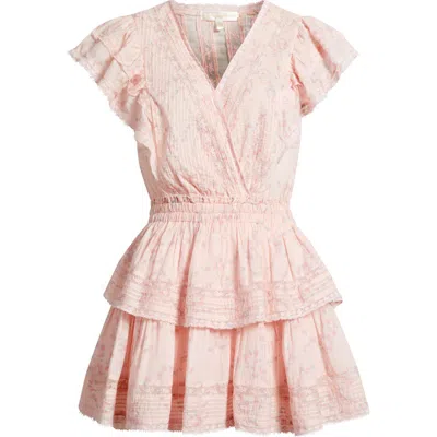 Loveshackfancy Gwen Ruffle & Lace Minidress In Pink