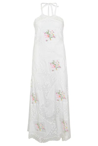 Loveshackfancy Halter Neck Maxi Dress In White