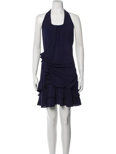 Pre-owned Loveshackfancy Halterneck Knee-length Dress W/ Tags In Blue
