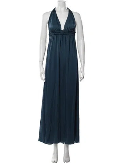 Pre-owned Loveshackfancy Halterneck Long Dress In Blue
