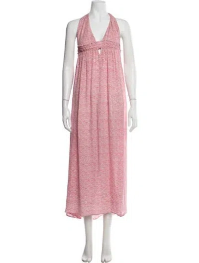 Pre-owned Loveshackfancy Halterneck Long Dress In Pink