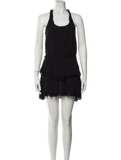 Pre-owned Loveshackfancy Halterneck Mini Dress In Black