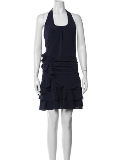 Pre-owned Loveshackfancy Halterneck Mini Dress W/ Tags In Blue