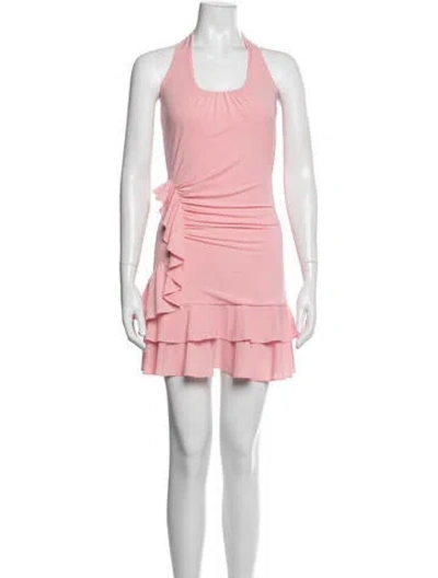 Pre-owned Loveshackfancy Halterneck Mini Dress W/ Tags In Pink