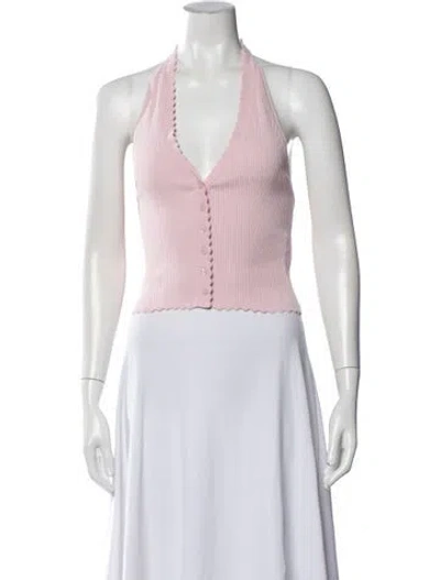 Pre-owned Loveshackfancy Halterneck Sleeveless Top In Pink