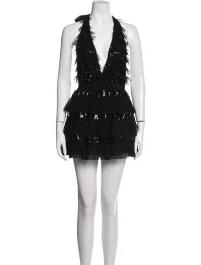 Pre-owned Loveshackfancy Halterneck Sleeveless Top W/ Tags In Black