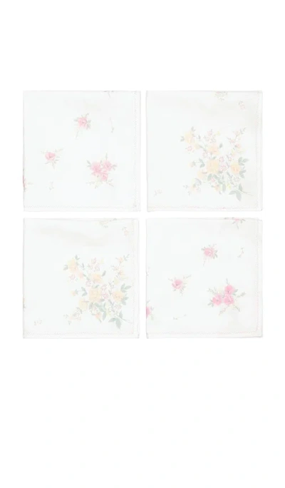 Loveshackfancy Hanky Napkin Set Set Of 4 In Multi