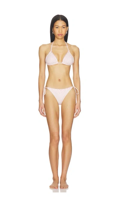 Loveshackfancy Harbor Bikini In Metallic