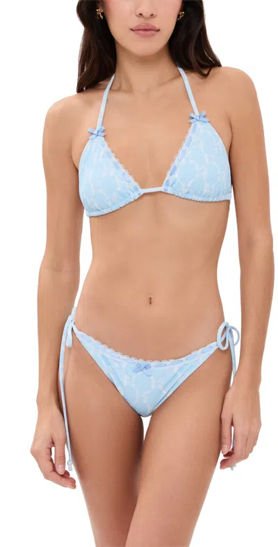 Loveshackfancy Harbor Bikini Set Chilled Blue