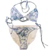 LOVESHACKFANCY HARBOR BIKINI SET IN LIGHT BLUE RAIN