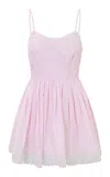 Loveshackfancy Harrisine Cotton Mini Dress In Pink