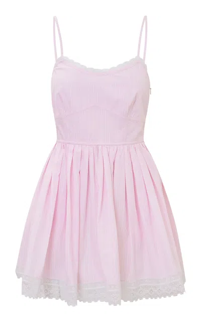 Loveshackfancy Harrisine Cotton Mini Dress In Pink