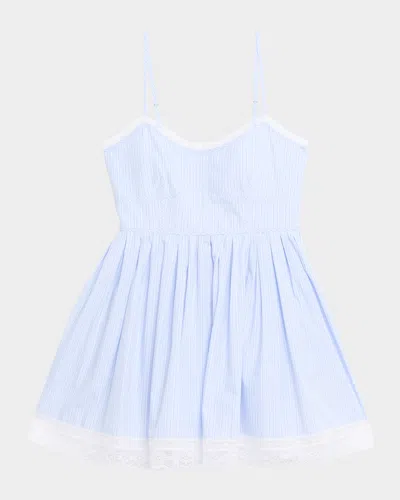 LOVESHACKFANCY HARRISINE STRIPED COTTON POPLIN MINI DRESS