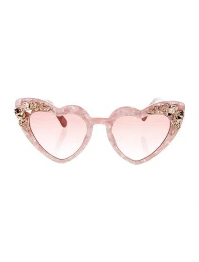 Pre-owned Loveshackfancy Heart Gradient Sunglasses In Pink