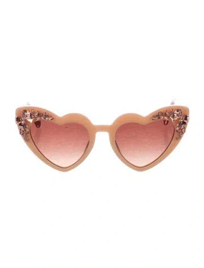 Pre-owned Loveshackfancy Heart Gradient Sunglasses In Pink