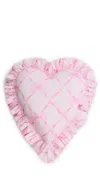 Loveshackfancy Heart Ruffle Pillow Raspberry Rose In Multi