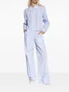 Loveshackfancy Helia Flowy Wide Leg Pant In Sky Lagoon In Multi