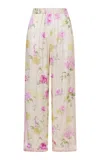 Loveshackfancy Helia Silk-blend Pants In Multi