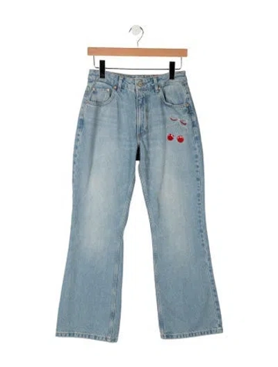 Pre-owned Loveshackfancy High-rise Flared Jeans In Blue