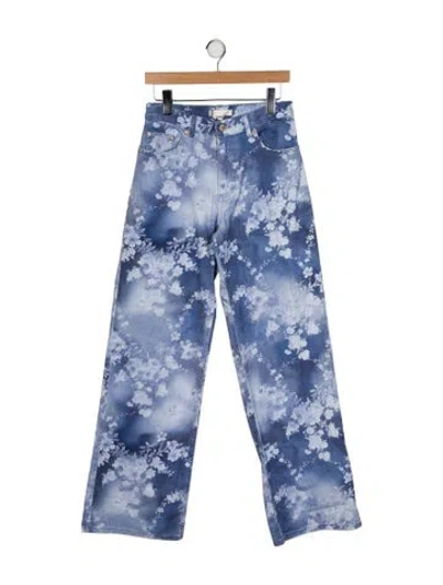 Pre-owned Loveshackfancy High-rise Wide Leg Jeans W/ Tags In Blue