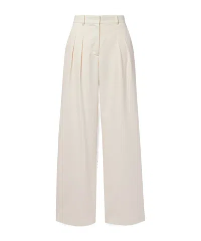 Loveshackfancy High-waisted Wide-leg Pants In Neutral