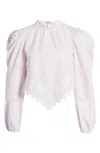 Loveshackfancy Hito Handkerchief Top In Soft Iris In Multi