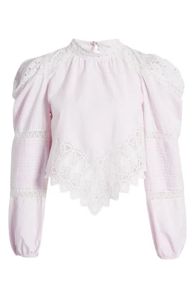 Loveshackfancy Hito Handkerchief Top In Soft Iris In Multi