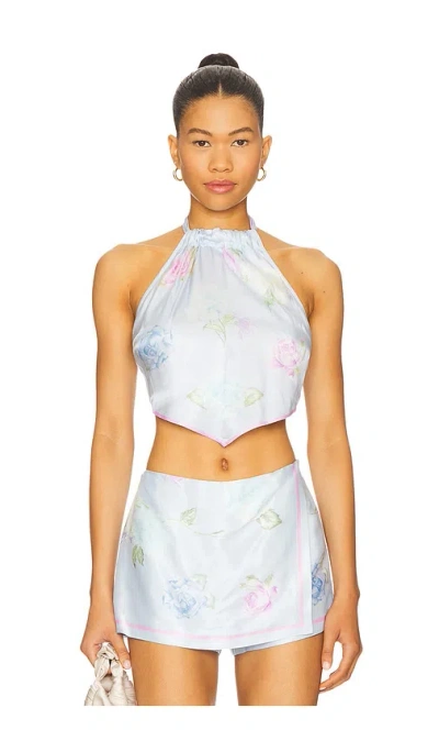 Loveshackfancy Hollison Top In Blue