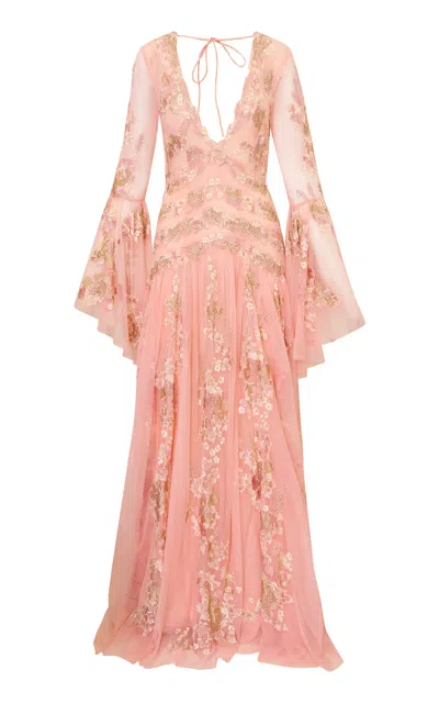 Loveshackfancy Idrelle Tulle Maxi Dress In Neutral