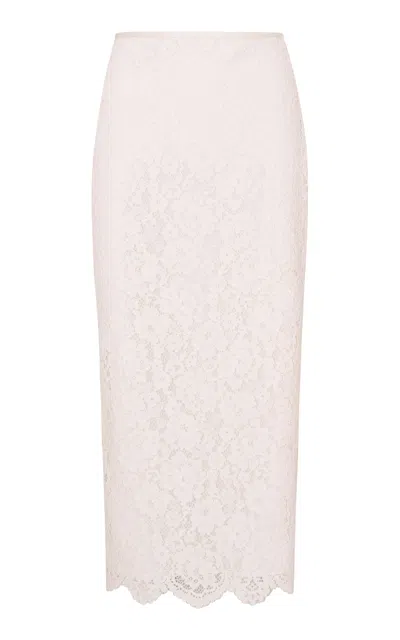 Loveshackfancy Ilse Lace Cotton-blend Midi Skirt In White