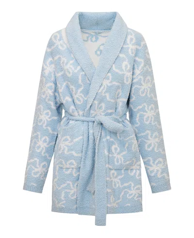 Loveshackfancy Indie Teddy Bath Robe In Blue