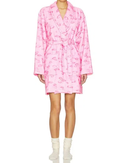 Loveshackfancy Indie Ultra-soft Robe In Bubblegum Valentine In Multi