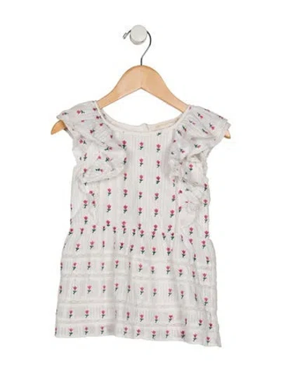 Pre-owned Loveshackfancy Babies' Infant Girls Floral Embroidered Dress In White