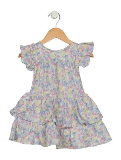 Pre-owned Loveshackfancy Babies' Infant Girls Floral Print Sleeveless Dress In Pink/yellow