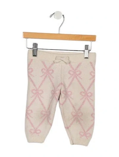 Pre-owned Loveshackfancy Babies' Infant Girls Knit Patterned Pants In Neutrals