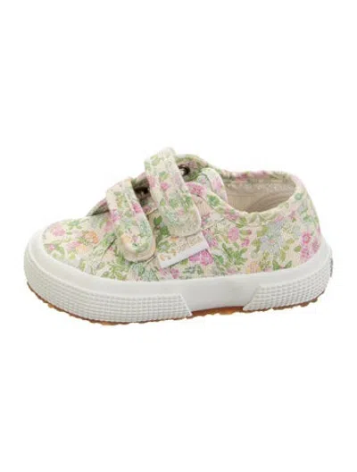Pre-owned Loveshackfancy Babies' Infants Girls Floral Print Sneakers In Green