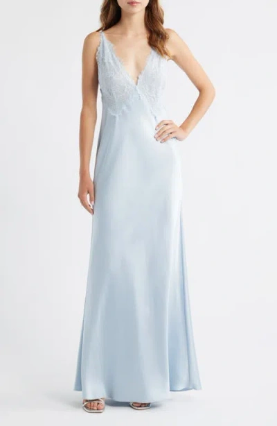 Loveshackfancy Iridia Sleeveless Lace Dress In Blue